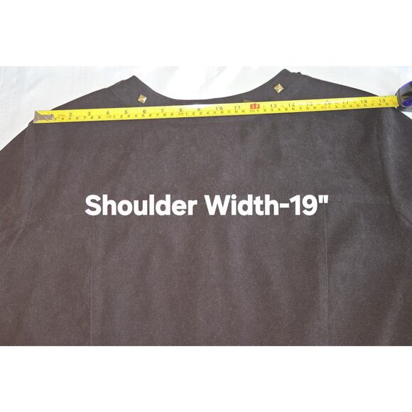 Sag Harbor Black Jacket Shirt Plus Sz 2X Faux Suede Top Studs Pockets Studded - Picture 12 of 16